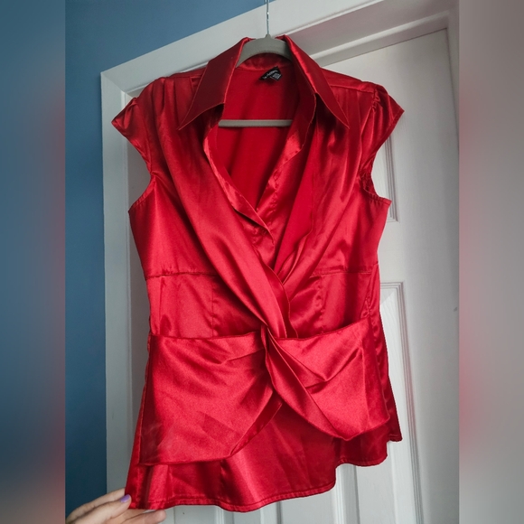 Le Chateau XL Blouse Red - Picture 1 of 7